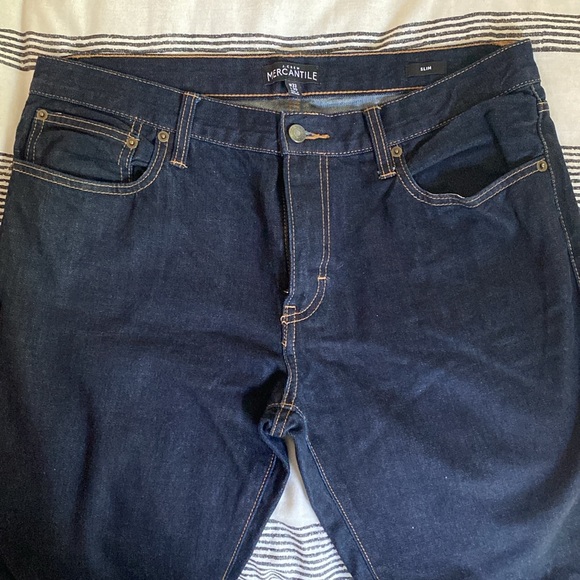 J. Crew Merchantile Men's 33x30 Dark Blue Slim Jeans - Picture 3 of 4